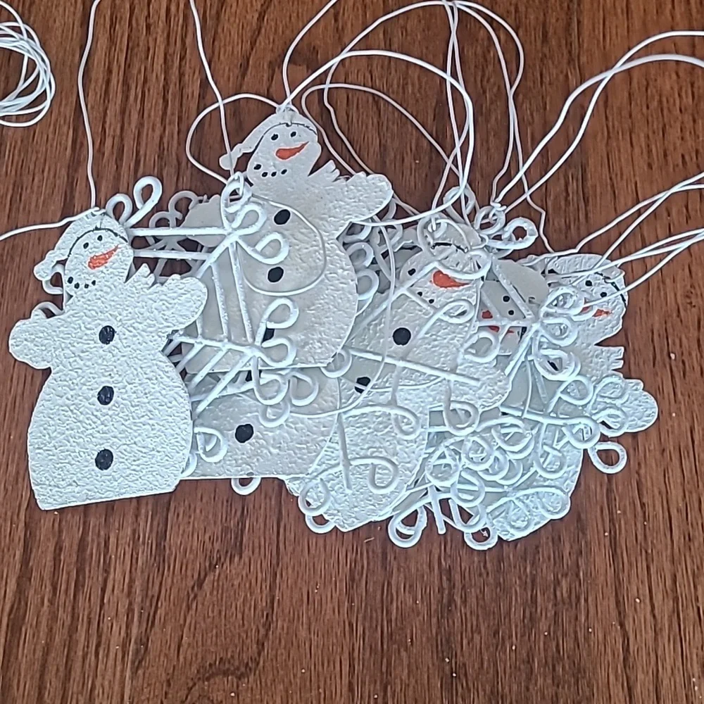Metal Snowflake & Snowman Mantel Tree Garland - 8.5 Feet